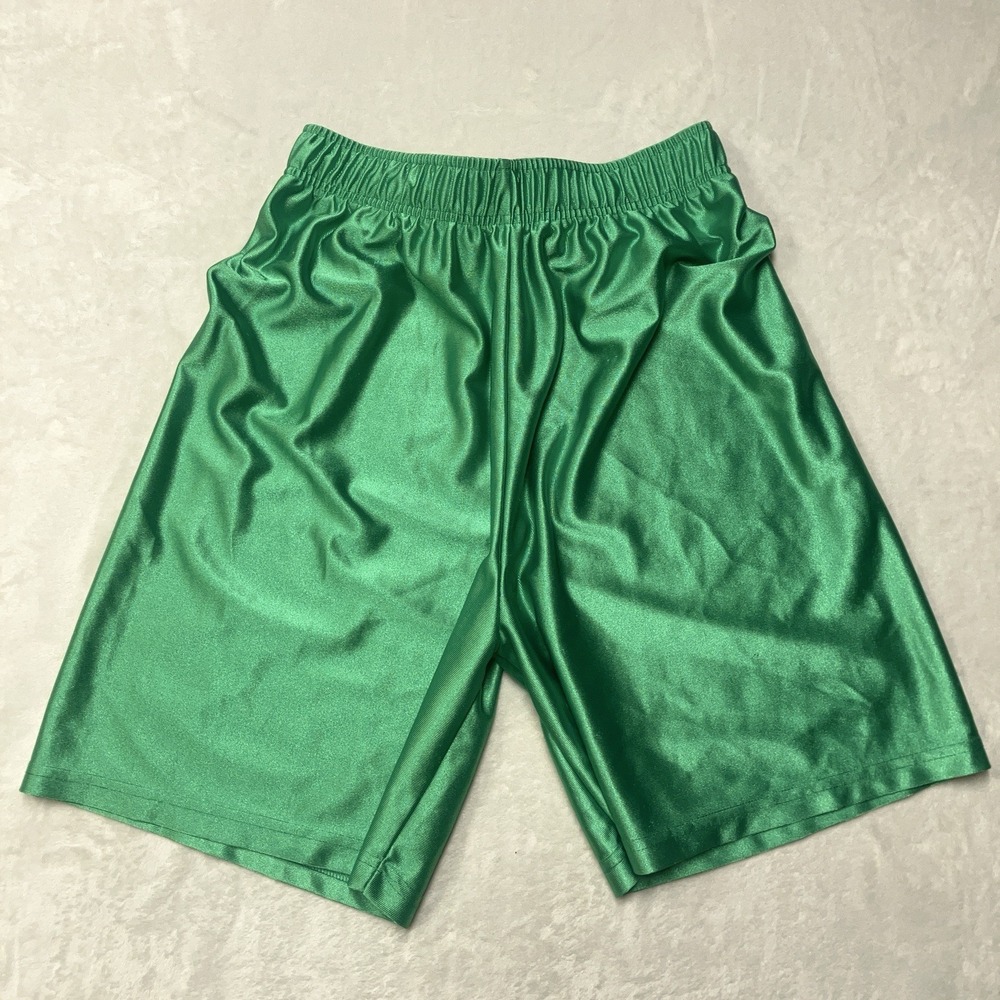 Vintage Made in Canada Shiny Silky Dazzle Shorts Mens Large Green Baggy Y2K 90s‎